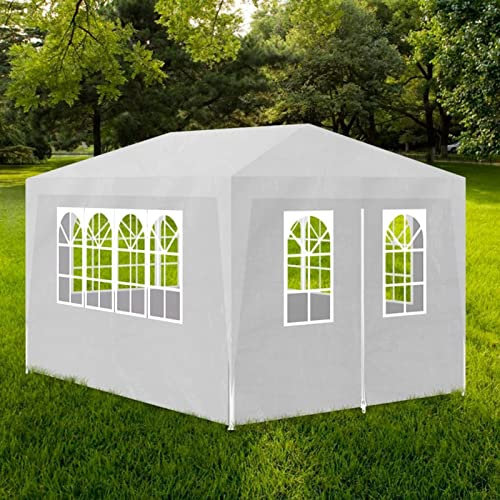 Homgoday Partyzelt 3x4m Weiß Wasserdicht Gartenpavillon Baldachin Unterstand für Outdoor Garten Party Camping Event Hochzeitszelt