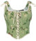 SCARLET DARKNESS Women's Green Retro Renaissance Bustier Corset Top Lace-up Cottagecore Overbust Floral Vest Corsets for Women UK 16