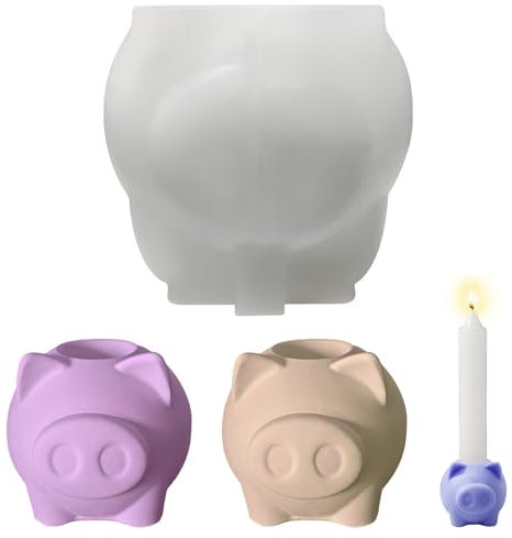 Silikonform Schwein Kerzenhalter Gießform Silikonformen Kerzenhalter schwein Gießformen Schwein Kerzenformen zum Gießen von Kerzenhalterform Glücksschwein schweinchen Form