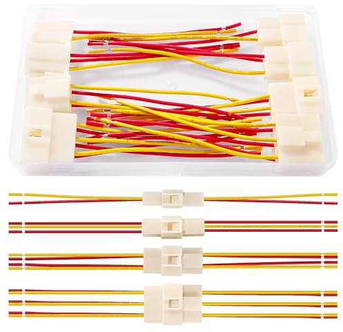 YIXISI 4 Paires 6.3mm 2 3 4 6 Broches Automobile Connecteur Kit, Connecteur de Électrique Mâle et Femelle avec Câble 100 mm 18 AWG, pour Moto, Vélo, Voiture, Bateau