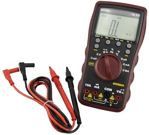 Testboy 316 Digital-Multimeter (Digital Multimeter für Elektroinstallation, Service und Industrie, gut lesbares 40-mm-Display mit Hintergrundbeleuchtung, Durchgangsprüfung und Widerstandsmessung)