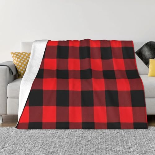Ultraweiche Micro-Fleece-Decke, Büffelkaro, Überwurf, warm, flauschig, leicht, Flanell-Überwurf, Decken für Couch, Sofa, Bett, 127 x 101,6 cm, weiche, gemütliche Mikrofaser-Decke für alle Jahreszeiten