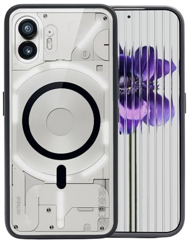 JProtect For Nothing Phone 2 Case for MagSafe Black (Top Protection & Magnetic Force) Magnetic Mobile Phone Case Transparent for Nothing Phone 2 - Case Magnet for MagSafe Accessories Transparent Case