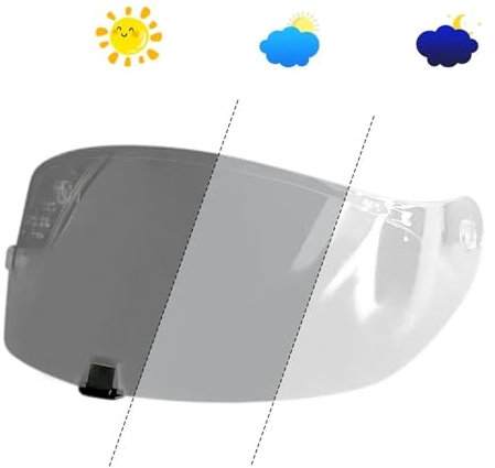 Visiere Casco, Visiera fotocromatica for Ca-SCO Visiera PC Anti-UV Lente Hromic Fumo Scuro Visiera di Ricambio for Scorpion Exo 1400 Carbon R1 Air EXO 520