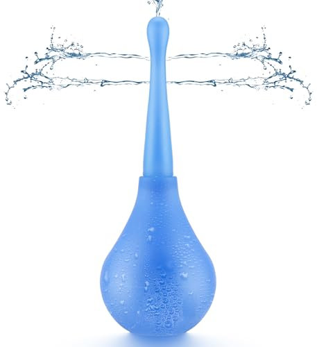 Vaginal und Intimdusche für Frauen, 170ml Wiederverwendbares Einläufe, Intimdusche Vaginaldusche für Körperpflege und Darmspülung, Anti-Rückfluss blau