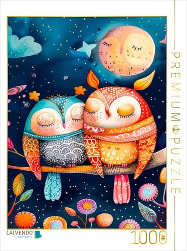 CALVENDO Puzzle Nachteulen - Zwei Eulen | 1000 Teile Lege-Größe 64 x 48 cm Foto-Puzzle für glückliche Stunden