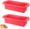 Juego de 2 moldes para hornear, moldes de pan, silicona, rojo, para pan y pasteles