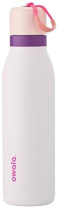 Owala FreeSip Twist Insulated Stainless Steel Water Bottle with Straw for Sports and Travel, BPA-Free, 18-oz, Pink/Purple (Dreamy Field)