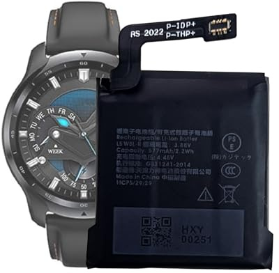 MUKUZI AKKU Compatible with Tic-Watch Pro 3 Battery GPS Wear OS Smartwatch (Replacement for LS WBL-R SP492929SI)
