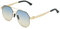 CHYDDU Sonnenbrille Krötenspiegel Schraublose Einteilige Sonnenbrille Herrenmode Nicht Stabile Brille-Goldener Rahmen Blau Gelbes Stück