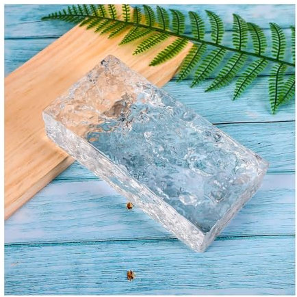 ZNQNDSR Brique De Verre Rectangulaire Haute Transparence avec Texture Cristal De Glace pour Cloisons De Bureau Et De Maison(7.8x3.9x1.9in)