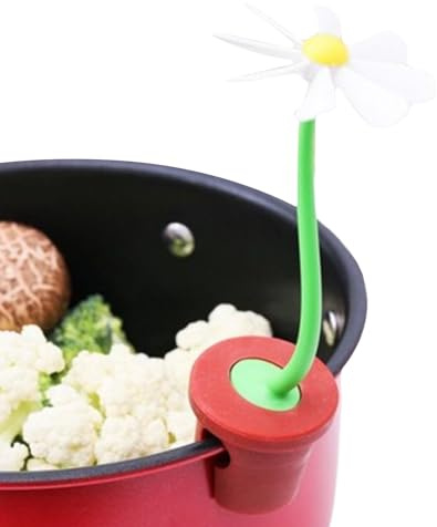 Topfstopper, Überkochschutz für Blumen, Silikon, auslaufsicherer Deckelheber, lustige Küchenhelfer, hitzebeständiger Dampfentriegeler, für Eintöpfe, Suppen, Innenbereich