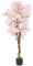 COSTWAY Lot de 2 Plantes Artificielles en Pot Pépinière 150CM avec 972 Fleurs Roses, Fausse Cerisier avec Troncs en Bois Véritable, Décoration Moderne pour Salon Balcon Bureau