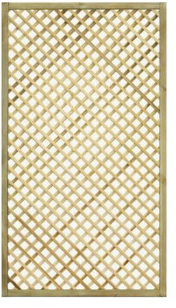 Grille en bois en maille Diagonale Gaia S 90 x 180 cm Couleur naturelle imprégnée en autoclave