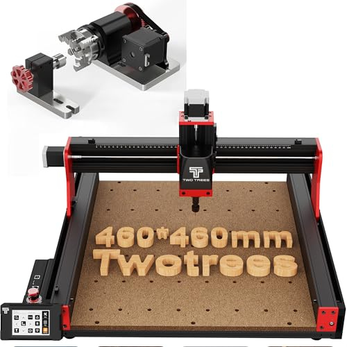 Twotrees TTC450 Pro Metall CNC Fräsmaschine+Twotrees 4. Achse der CNC 360° Drehachse für TTC450 PRO und CNC,Vierte Achse