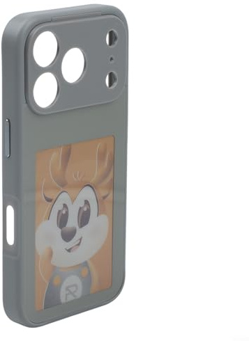 Personalisierbare E-Inks-Handyhülle mit NFC für Smarts-Bild-Display – DIY-Fotohülle für iPhone 17S Pro Max 16 Plus – für Hybrid-PC für TPU-Glasschale (17 Pro grau)