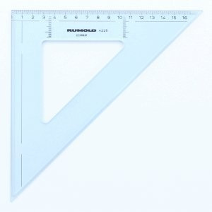 Rumold 314.203 Zeichendreieck aus Kunststoff, 45° Rechtwinkel, 25cm Länge