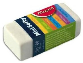 Maped Radiergummi, 3 Stück Mini Softy ideal für Anima