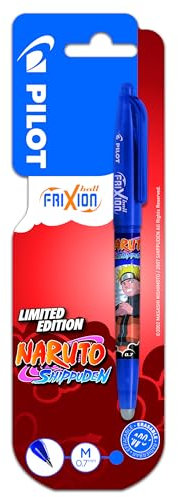 Pilot x NARUTO - 1 FriXion Ball - Penna cancellabile, edizione limitata, Naruto Shipudden, penna roller ricaricabile, colore: blu, punta media