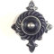 Bouton de meuble en fer forgé avec plaque petite