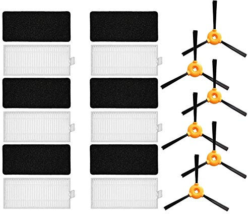 Accesorios de Recambios Conga Excellence 990 Ecovacs Deebot N79 N79S Robotic Aspiradora, HEPA Filtros y Cepillos Laterales, 18 pzs