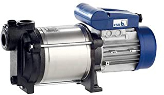 Pompe à eau KSB MultiEco35E 0,8 kW jusqu'à 4 m3/h monophasé 220V Bleu Acier,Fonte Utilitaire Surface Water Pump, Auto-Priming