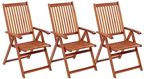 vidaXL 3X Akazienholz Massiv Gartenstuhl Klappbar Stuhl Stühle Klappstuhl Holzstuhl Essstuhl Gartenmöbel Balkonstuhl Terrassenstuhl