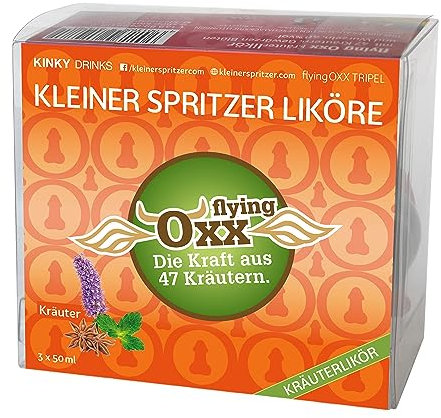 KLEINER SPRITZER Flying OXX Kräuterlikör Formflasche 3 X 50 mL 40% Vol.