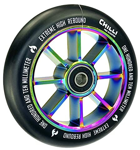 Chilli Pro Stunt-Scooter Spoked Base Rolle 110mm (Schwarz/PU Neochrome)