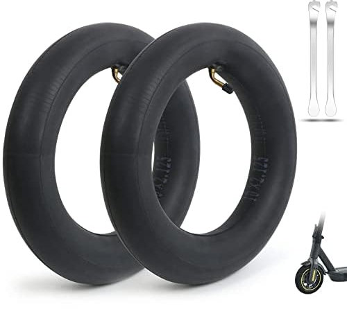 Ainiv Cámaras de Aire Reforzada 10 Pulgadas, 2Pcs Neumáticos Interiores, 10x2.125, con2 x Palo de Neumático, Válvula de 90°, para Scooter Eléctrico, Cochecito Bebé
