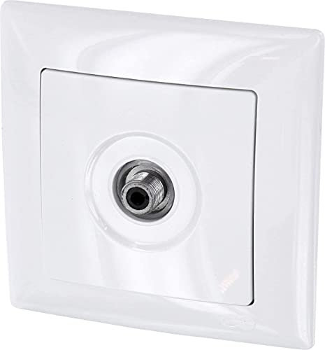 Unterputz Antennendose 1-Loch Sat End F-Stecker, All-in-One, Serie G1 reinweiß