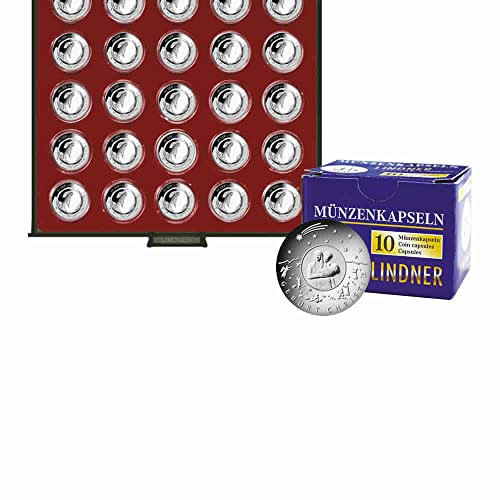 Lindner Zubehör für die Neue 25-Euro-Sammlermünze „Weihnachten – Geburt Christi“ zur Auswahl (Münzbox Rauchglas inkl. 10 Münzkapseln)