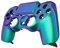 eXtremeRate Ghost Faceplate&Touchpad & Anelli di accento per controller ps4 JDM-040/050/055, set di ricambio fai da te per PS4 Pro Slim Controller Verde Viola (senza gamepad)
