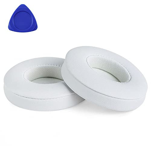 Yizhet Ersatz Ohrpolster für Beats Solo 2/3 Wireless Kopfhörer, Premium Proteinleder & Memory-Schaum, Weich & Komfortabel (Weiß)