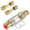 SIGANDG AGU-Sicherungshalter Inline vergoldet mit 2 Stück 50A AGU-Sicherung für Automotive Audio Power Safety Protection (50A)