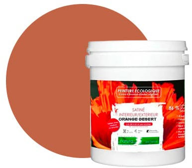 BOX DECO COULEURS Peinture naturelle écologique intérieur extérieur aspect satin Natura - 1L, Orange Desert