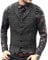 Herren Vintage Plaid Wolle Tweed Anzug Weste Casual Notch Revers Weste für Hochzeit Trauzeugen Schwarz XXL