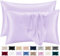 Lazzaro Satin Silk Pillowcases for Hair and Skin - Hypoallergenic Pillow Cases 2 Pack with Envelope Closure - Ultrasoft Standard Size Purple Silk Pillowcases (50 x 75 cm)
