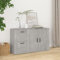 FIRBNUS 100x33x59,5 cm Bücherschranks Seitenschrank mit 2 Schubladen Sideboard Schubladenschrank Lagerschrank Beistellschrank Kommode Betongrau Sideboard Wohnzimmer Schrank Holzwerkstoff