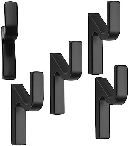 SOTECH 5 Stück Garderobenhaken ANGOLA schwarz matt 76 x 14 x 41 mm mit verdeckter Montage Kleiderhaken aus der BlackLine Kollektion