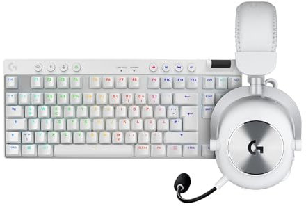 Logitech G PRO X TKL LIGHTSPEED kabellose Gaming-Tastatur PRO X 2 LIGHTSPEED Wireless Gaming Headset, QWERTZ Deutsches Layout, PC, PS5, PS4, Nintendo Switch - Weiß