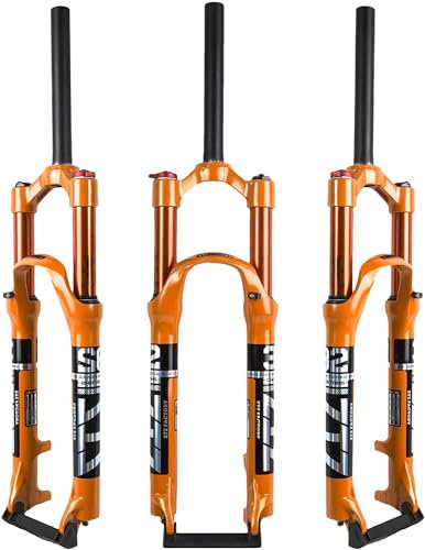 ZTZ 26/27.5/29 Zoll MTB Luftgabel, 120mm Federweg Fahrrad-Federgabel 28.6mm (1-1/8inch) 220mm Gewindefreier gerader Gabelschaft 9x100mm QR für XC/AM-Mountainbikes (26 inch)