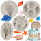 MYPRACS Lot De 4 Moules En Silicone Pour Fondant Coquillage Conque Étoile De Mer Pour Décoration De Gâteaux Décoration De Cupcakes Argile Polymère Bonbons Chocolat Pâte À Gomme