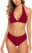 Aidotop Damen Bikini Set Triangel Badeanzug Strand Ties Zweiteiliger Bademode Bikinihose（32Red1,S