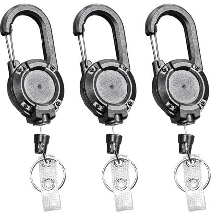 Portachiavi, Rotolo di Chiavi Retrattile in 3 Pezzi, Cordino Retrattile, Con portachiavi, Può Contenere Chiavi e Porta Carte, ecc.