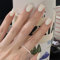 24 Stück Nägel Zum Aufkleben - Press on Nails mit Kleber, Kunstnägel Fake Nails für Nails Art,Schöne Square French Fingernägel (Cremiges Weiß)
