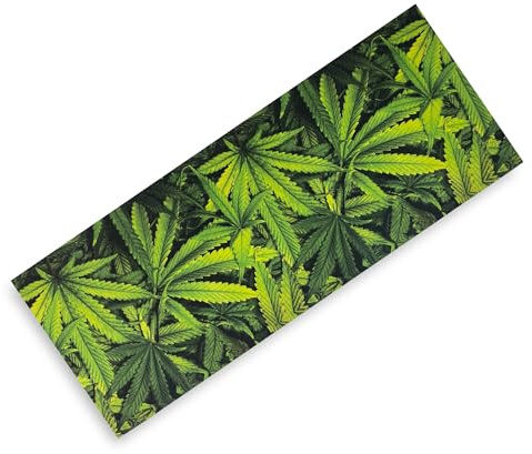Tex family Tappeto Runner da Cucina Passatoia Antiscivolo Foglie Verdi Marijuana Made in Italy - Cm. 50x440
