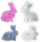 YumSur 2 Stück Osterhase Silikonform, Ostern Kaninchen Silikonformen Gießformen, Osterhase Beton zum Gießen, Silikon Gießform for Gips, Sojawachs Kerzen, Ostergeschenke
