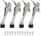 QUARKZMAN Tope de Puerta Abatible, Paquete de 4 Soportes de Tope de Puerta con Punta de Goma Antideslizante y Tornillos, Soporte de Puerta de Metal de 6, Plateado