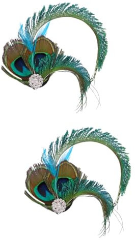 FRCOLOR Pfau Haare 2st Pfau Haarnadel Perlen-haarspange Perlenclips Pfau Stirnband Haarklammer Abschlussball Haarspangen Pfauen-haarspange -faszinator Haarnadeln Charmant Fräulein Kopfclip